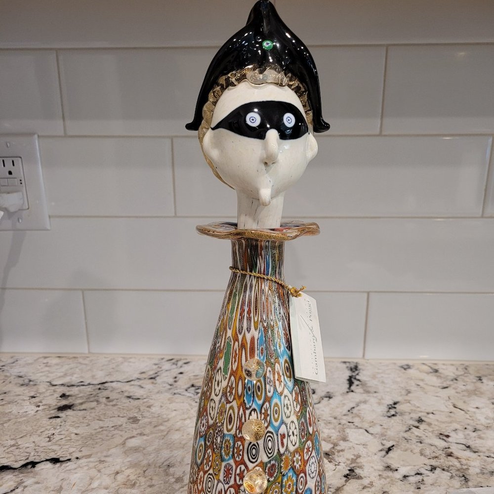 Gambaro & Poggi Vetteria Artistica RARE New w Tag Harlequin Murano Decanter